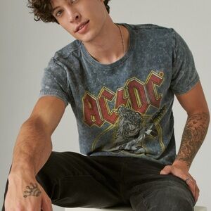 NWT Lucky Brand AC/DC Graphic Tee Dark Slate Size Small